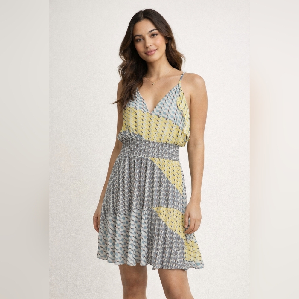 Parker Yellow Patterned Dress